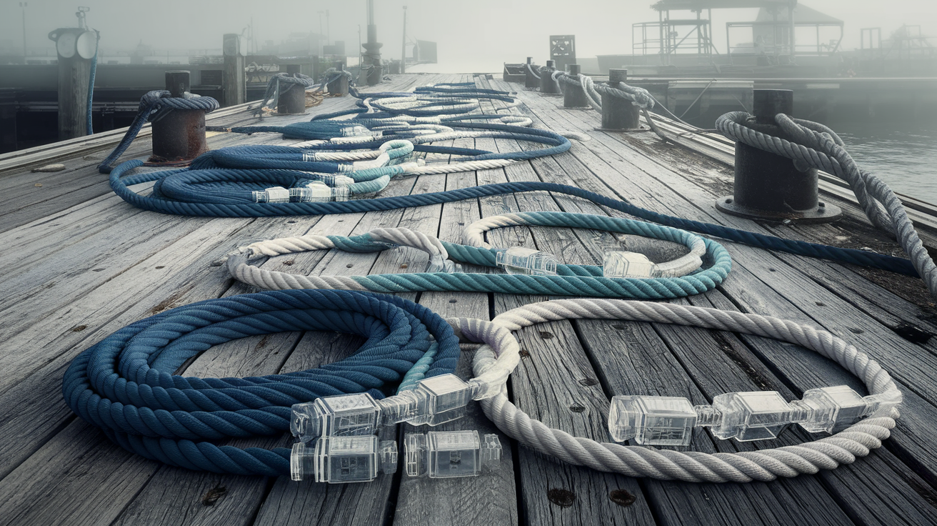 Ethernet cables coiled like nautical ropes